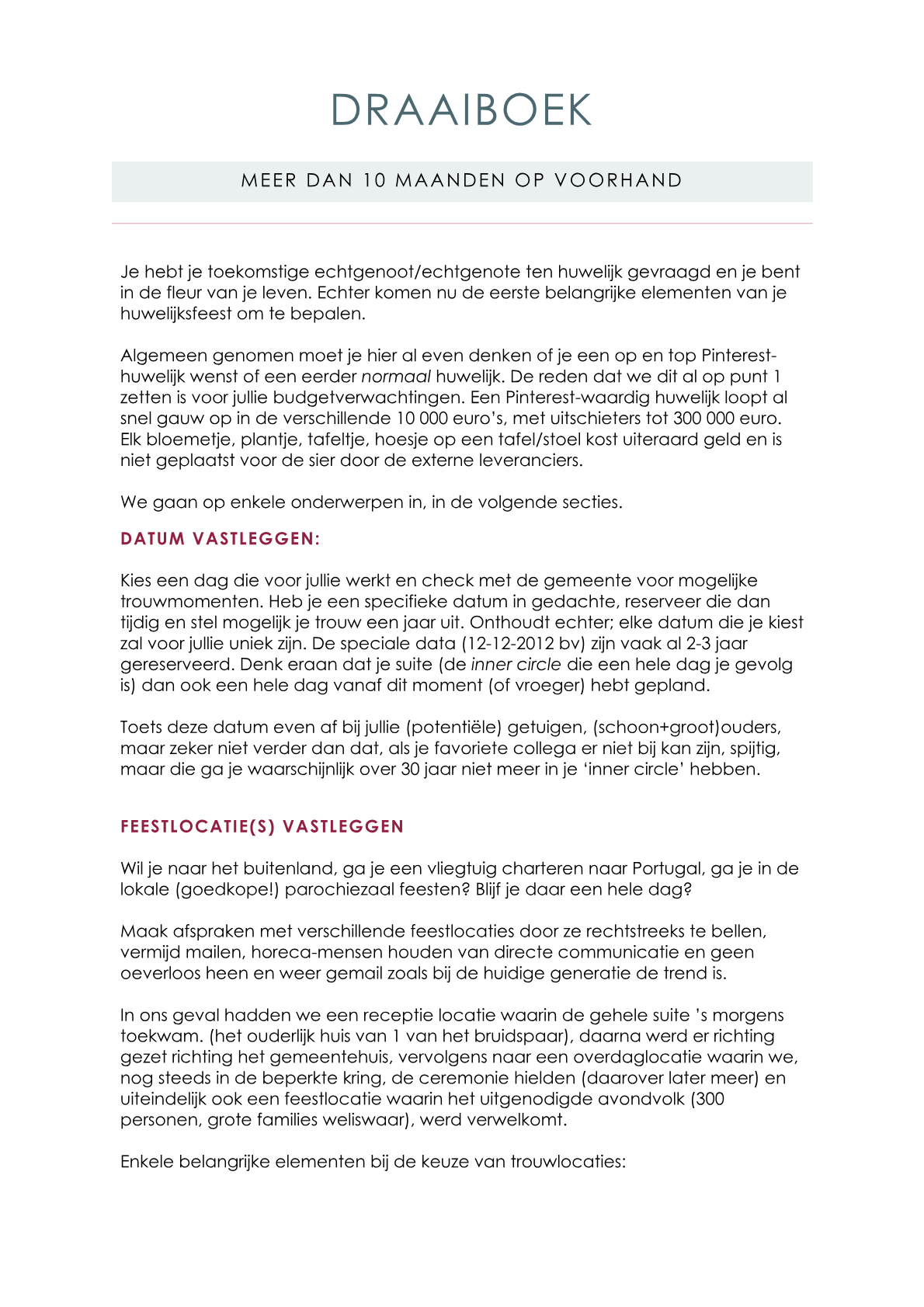 Fragment 1 uit het draaiboek